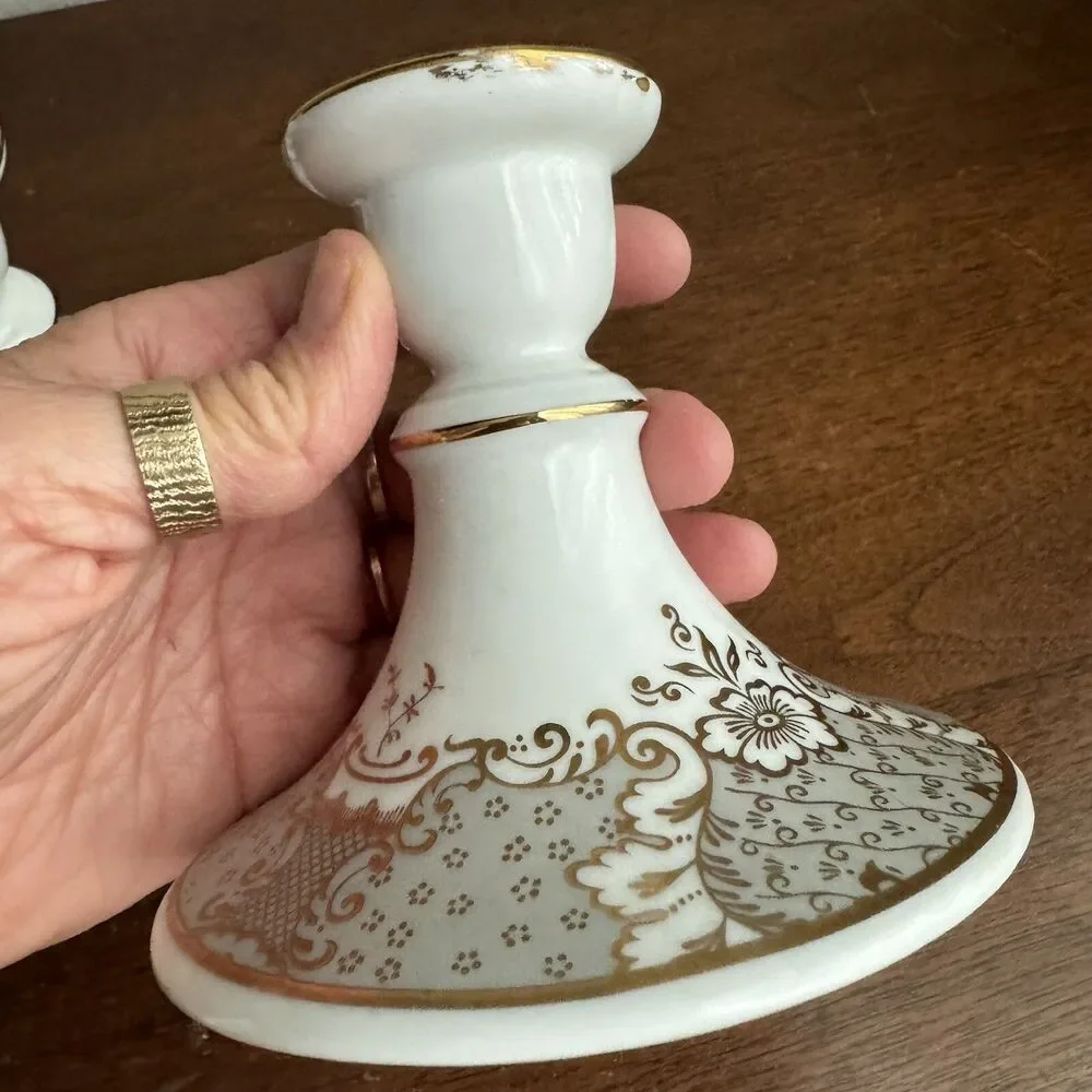 Versailles D’OR Ceramic Candlestick Holders Lot of 2 Georges Briard